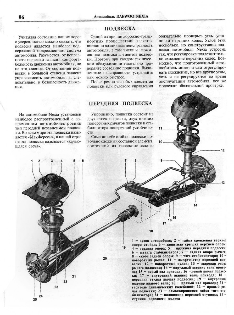 Дэу Нексия: Задняя подвеска Daewoo Nexia Описание, схемы, фото Фото и схемы необходимые для ремонта Полный мануал по ремонту и обслуживанию авто