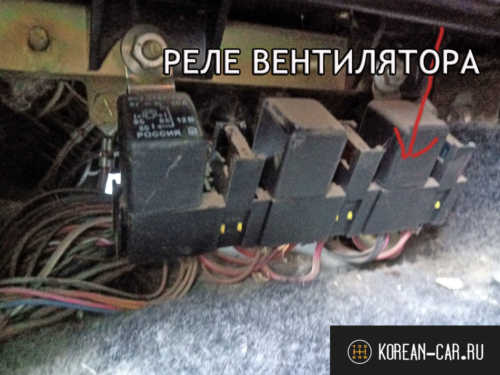 Ответ на вопрос пользователя о том, где находится реле включения вентилятора охлаждения на ВАЗ-2110 Есть фото Расположение в салоне